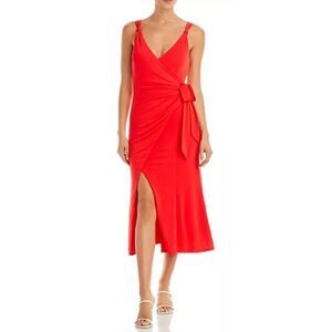 Cinq à Sept Delia Midi Dress in Red Chili Pepper NWT Size 2